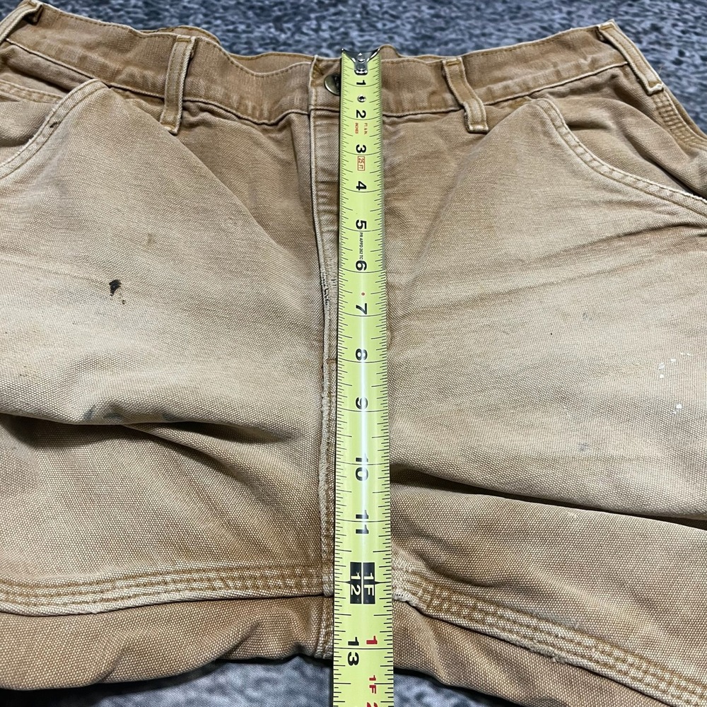 VTG Carhartt Carpenter Pants Tan 34x29 Distressed Faded Flannel Lined B111‎ BRN - Picture 13 of 16